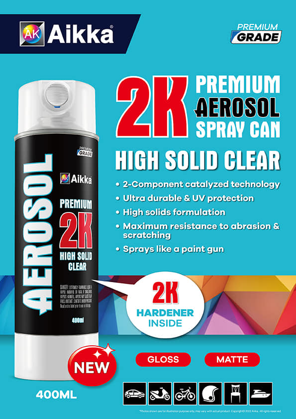Aikka 2K Aerosol High Solid Clearcoat Spray Paint 21